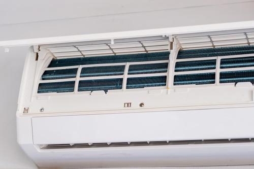 Air conditioner during Maintenance indoor. Cleaning, Washing and